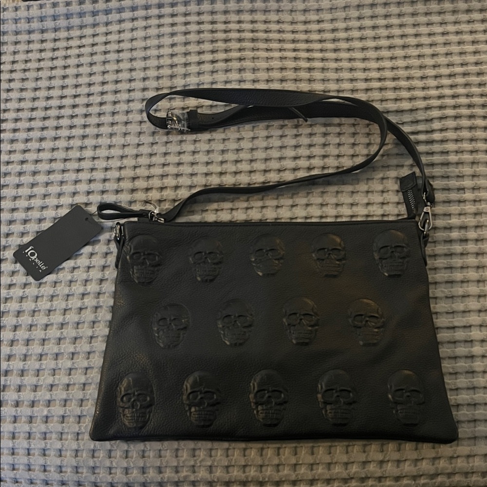 Loewe Black Embossed Skull Messenger Bag